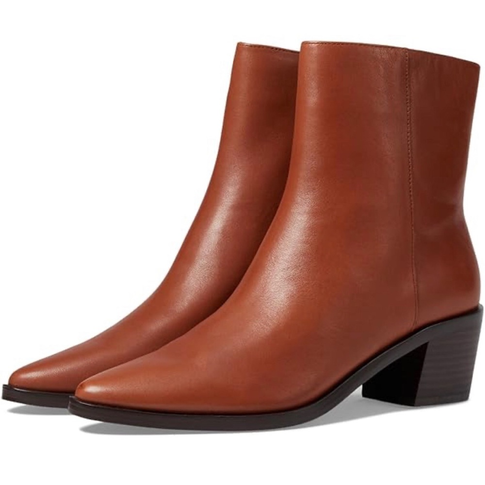 Madewell The Darcy Ankle Boot (Women) Elegant Brown Leather Ankle Boots Size 10